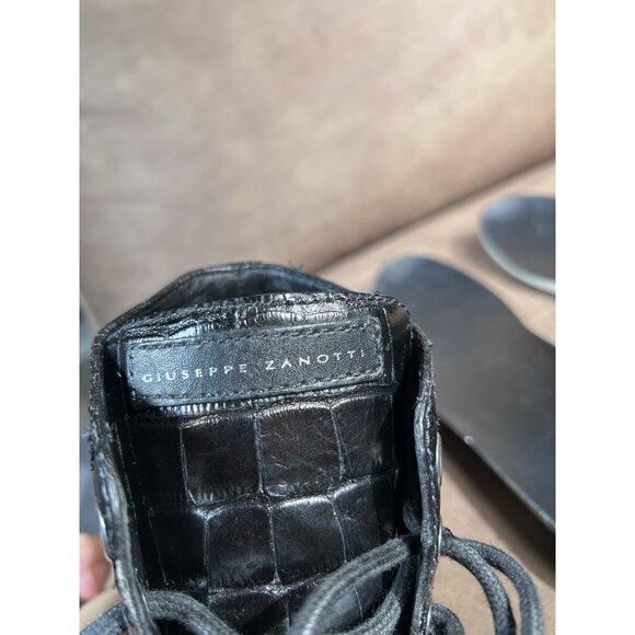 Giuseppe Zanotti Men's Blabber Croc-Embossed High-Top Sneakers Black Size 9.5 - Picture 3 of 10